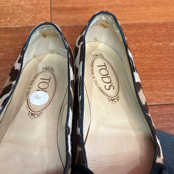 Tod’s Pony-style calfskin leopard print pointed Toe ballet flat Size 36 - Picture 11 of 11